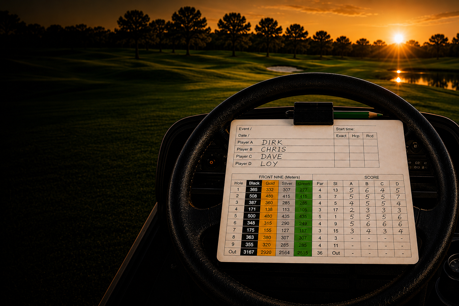 A real golfing moment on the course